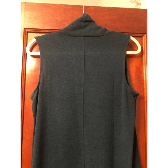 LOFT SIZE MED BLUE MOCK TURTLENECK SLEEVELESS  SWEATER TOP - Picture 10 of 10